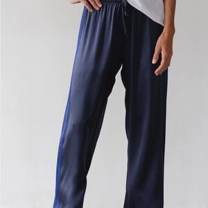 Donni silk stripe crop pant